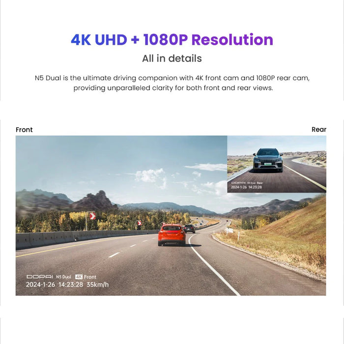 DDPAI N5 Dual Front and Rear 4K Ultra HD Resolution Dash Camera