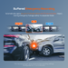 Dashcam emergency recording buffer timeline with car impact preview on screen.
