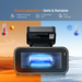 A810 Lite dashcam close-up showing supercapacitor unit and front display window.