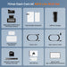 Dash cam accessory kit with dash cam, cables, charger, stickers, and clips