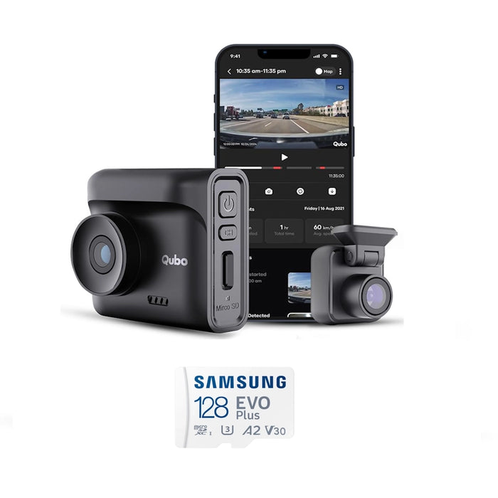 Dual Lens Dashcam Cameras Qubo Car Dash Cam Pro HDR Dual Channel