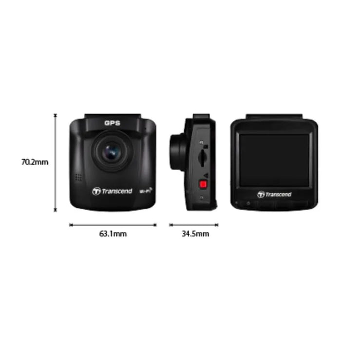 Transcend DrivePro 250 Dash Camera for Car | Dashcam for Cars | Car Dash Camera |2K QHD 1440P| Sony STARVIS™ | WiFi | GPS | Build-in Battery&Display
