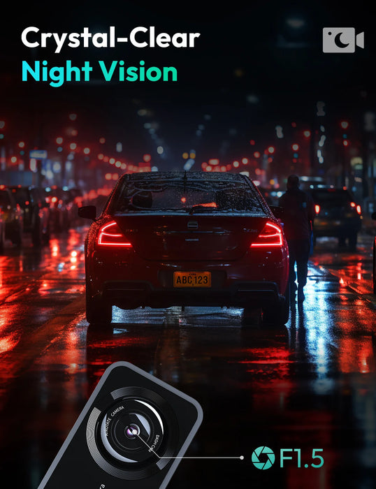 Botslab HK50 Wi-Fi Dash Cam – 1620p Smart In-Car Camera with 150° Wide Angle & Night Vision