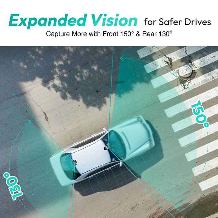 Botslab G300H Pro Dual Channel Dash Cam (Front + Rear), 3K 1080P, 150° Wide Angle, Wi-Fi ,GPS, Night Vision, Parking Mode, Loop Recording.