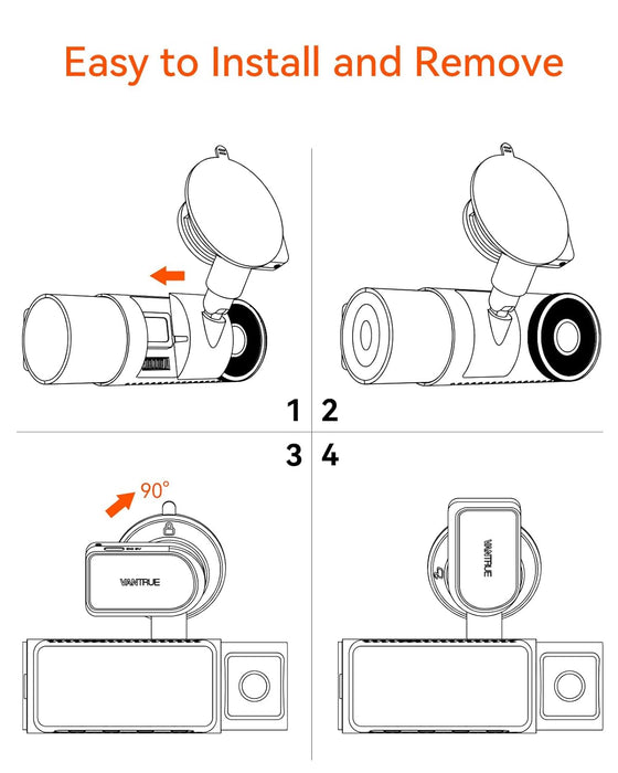 VANTRUE N5, N4 Pro Dash Cam Suction Cup GPS Mount