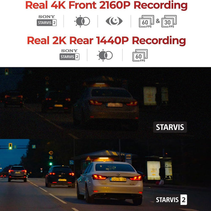 Thinkware ARC 900 Flagship 4K Dash Cam | Front 4K + Rear 2K Recording | Dual STARVIS 2 | HDR | Super Night Vision | GPS | WiFi | Parking Surveillance