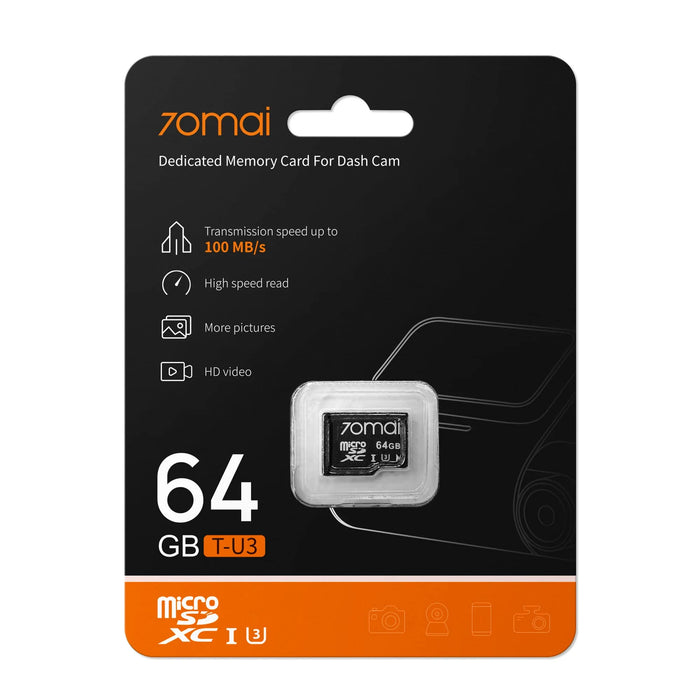 70mai MicroSD Card 64GB/128GB/256GB – High Endurance Memory Card for Dash Cam & Surveillance