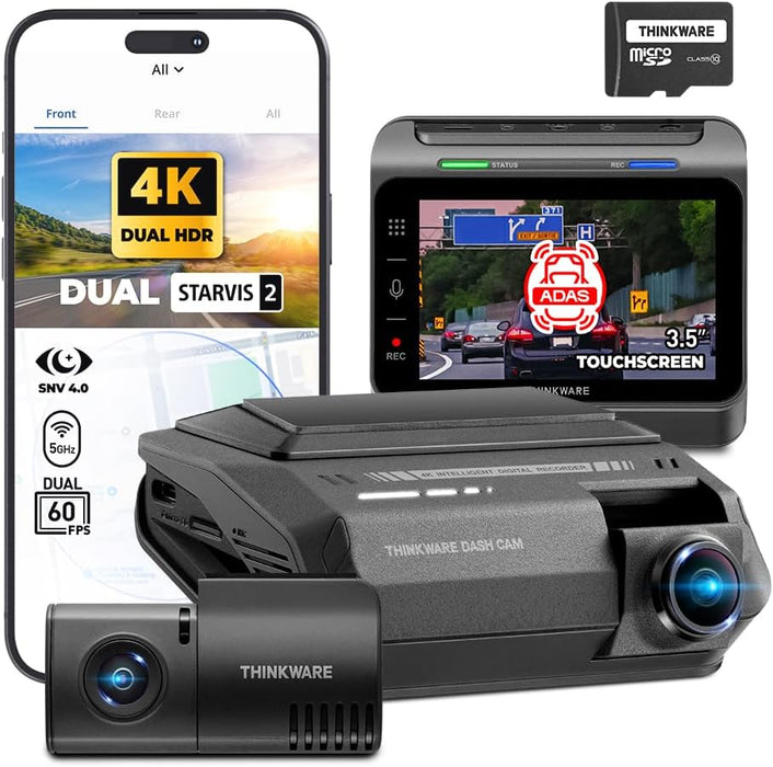 Thinkware ARC 900 Flagship 4K Dash Cam | Front 4K + Rear 2K Recording | Dual STARVIS 2 | HDR | Super Night Vision | GPS | WiFi | Parking Surveillance