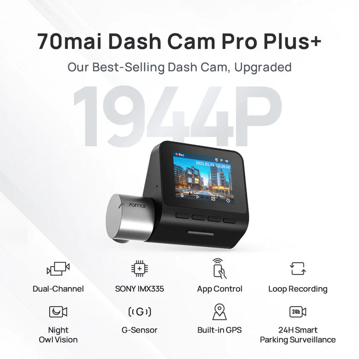 70mai Dash Cam Pro Plus+ A500S Front and Rear Set
