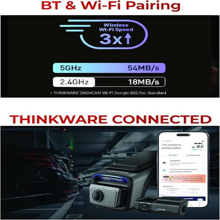 Thinkware U3000 Pro front 4K UHD, Rear 2K Dual Channel Sony Starvis 2 Dual Radar Premium Dash Cam