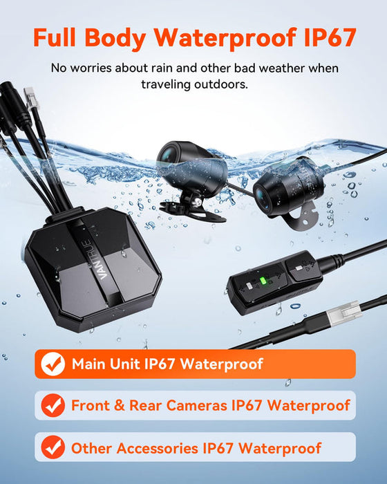 Vantrue F1 Motorcycle 4K Front and Rear Dash Cam