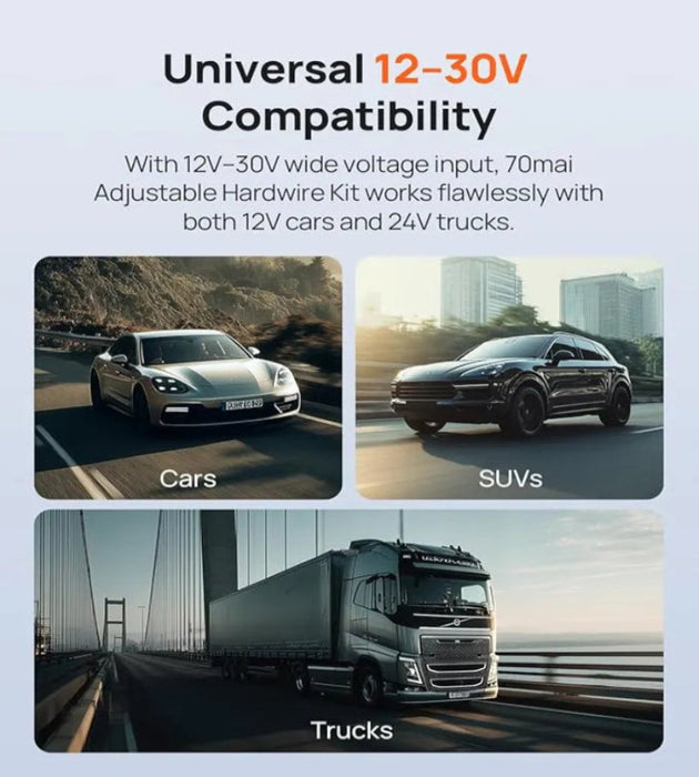 70mai Adjustable Hardwire Kit UP06 for Dash Cams with USB Type-C Port