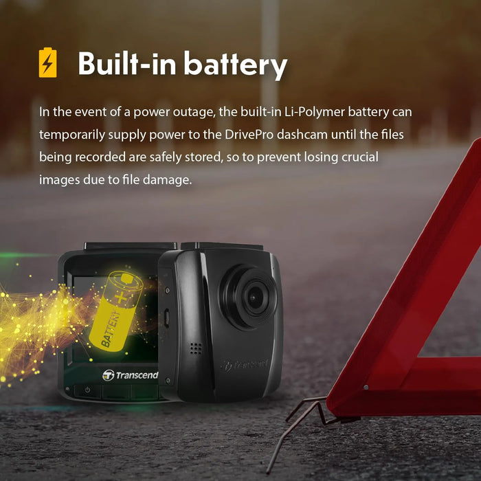 Transcend DrivePro^TM 110 Motorcycle Dashcam | Full HD 1080P Sony STARVIS™ | Build-in Battery | IP68 | WiFi | TS-DP20A-32G