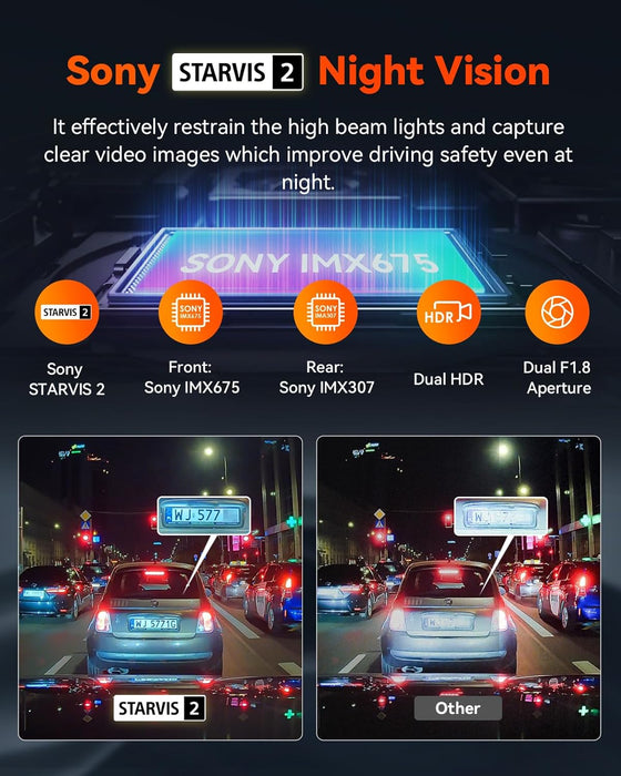 Vantrue S1 Pro Dual Dash Cam STARVIS 2 HDR Night Vision