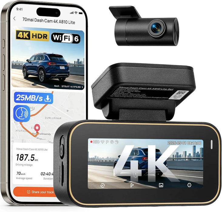 New 70mai A810 Lite 4K Dashcam HDR Night Vision Supercapacitor