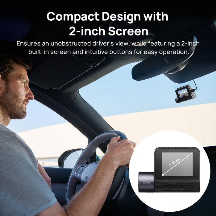 70mai Dash Cam A410 2.5K HDR Dual with GPS, Emergency Record, G-Sensor, App Control