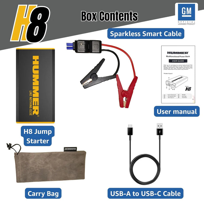 Hummer H8 Emergency Jump Starter Suitable for Up to 5.0L Petrol / 3.0L Diesel