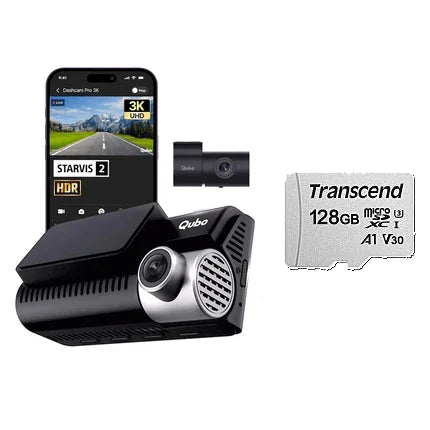 Qubo Dashcam Pro 3K Sony STARVIS 2 Sensor Dual Channel
