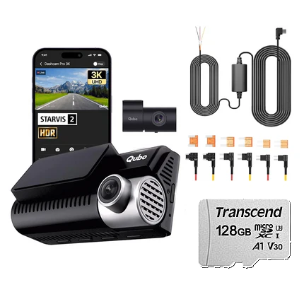 Qubo Dashcam Pro 3K Sony STARVIS 2 Sensor Dual Channel