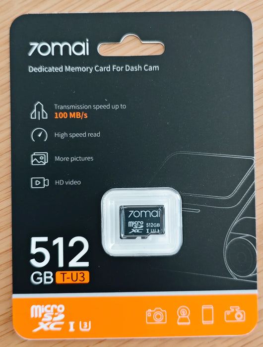 70mai MicroSD Card 64GB/128GB/256GB/512GB – High Endurance Memory Card for Dash Cam & Surveillance