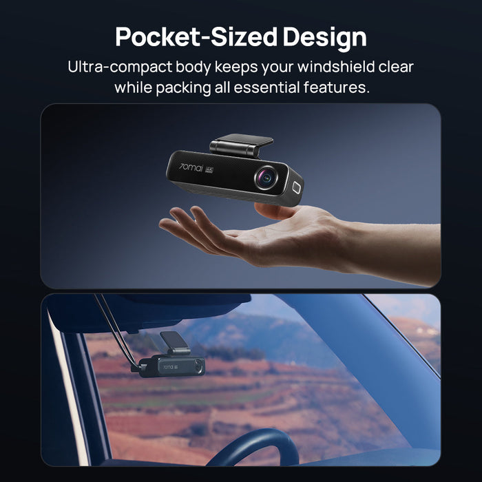 70mai Dash Cam 4K M800 with Built-In eMMC 128GB, Dual Sony STARVIS 2, HDR Recording & Compact Design