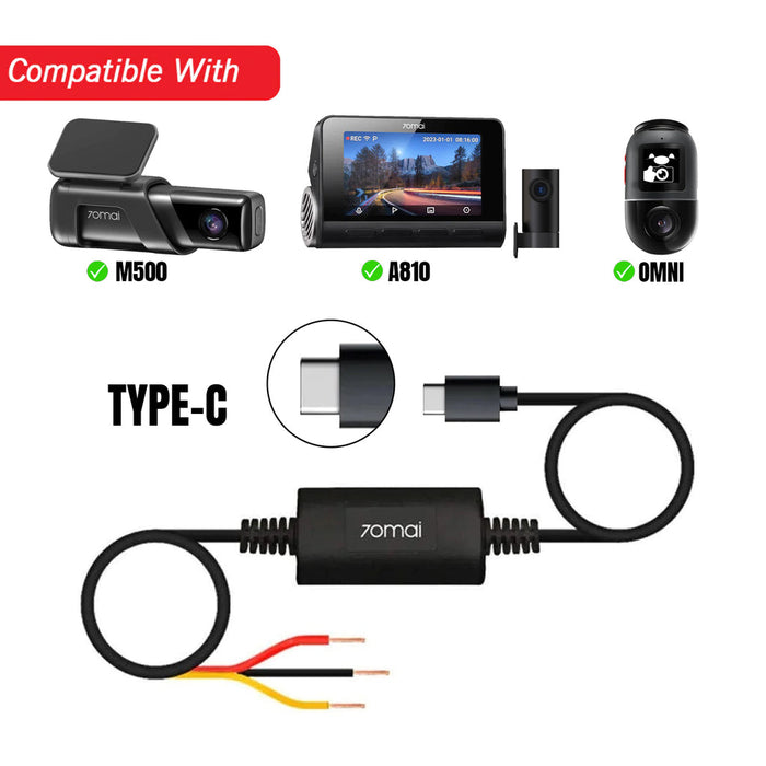 70mai Type C (USB-C) Hardware kit For 70mai Dash Cam M500,Omni 360 and A810
