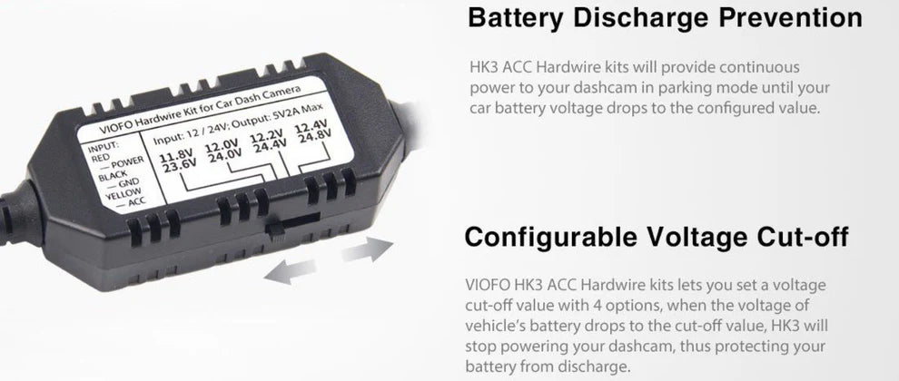 VIOFO Type-C HK4 Hardwire Kit with 8pcs Full Set Fuse for A329/A229/A119MINI2/A139/T130/WM1