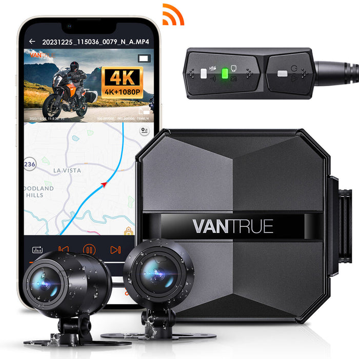 Vantrue F1 Motorcycle 4K Front and Rear Dash Cam —