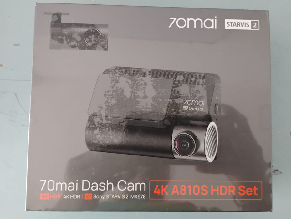 70mai Dash Cam 4K A810S with Sony STARVIS 2 IMX678, License Plate Enhancement, Buffered Emergency Record, Supercapacitor