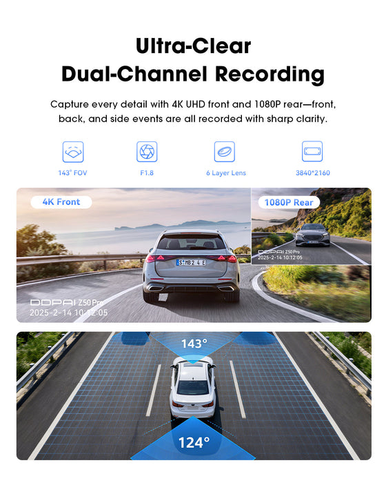 DDPAI Z50 Pro 4K Dash Cam with GPS NightVIS 2.0