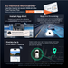 Dashcam remote monitoring app screen with live streaming and instant alerts.