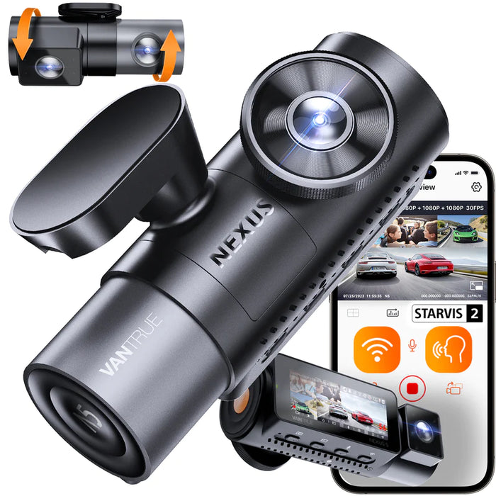 VANTRUE N5 Dash Cam 4 Channel 2.7K, STARVIS 2, 360° Dash Camera WiFi GPS HDR