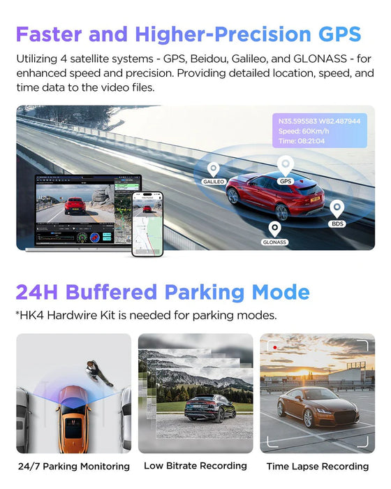 VIOFO A229 Pro 3CH 4K+2K+1080P HDR 3 Channels Car Dash Camera with Sony STARVIS 2 Sensors for Lyft Taxi Ridesharing Drivers