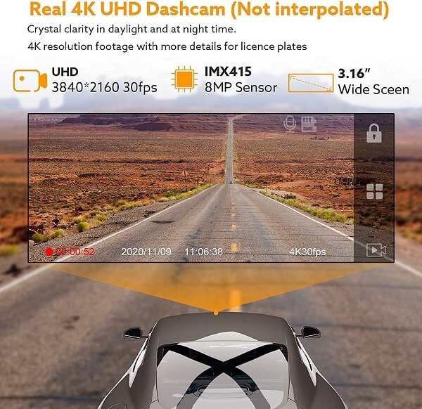 4k Dual Dash Camera | Dual Dash Camera | Dashcameras.in